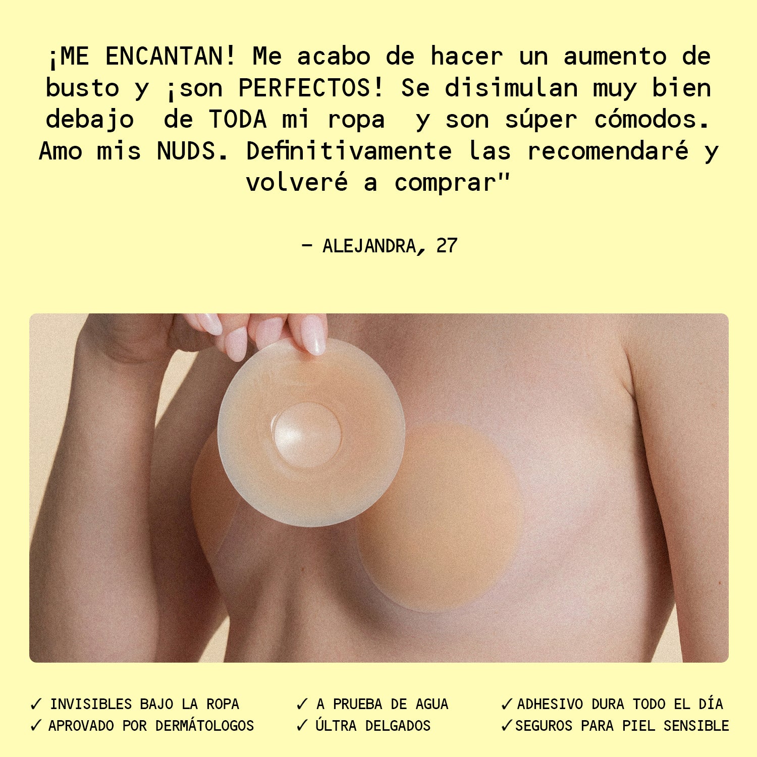 Nuds™ Pezoneras reutilizables de grado médico